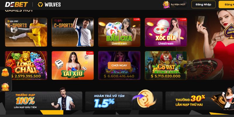 Debet Live Casino: Sòng bài trực tuyến siêu hot 2025 3 Chơi Baccarat với tỷ lệ thưởng cực khủng