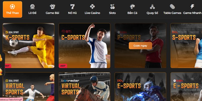 Debet Thể thao: Trang chơi cá cược bóng đá số 1 hiện nay 3 Các nhà cung cấp game hàng đầu tại Debet